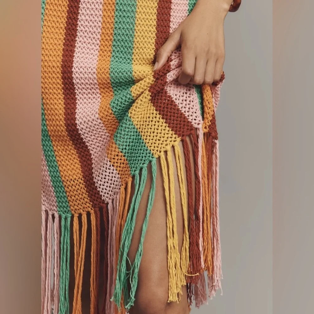 ✨NWT~FARM Rio x Anthropologie Striped Midi Dress✨ - Picture 10 of 11